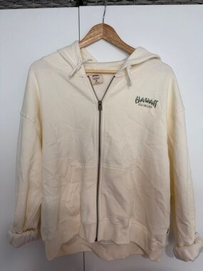 Rip Curl Cream Zip-Up Hoodie with Green Hawaii Script